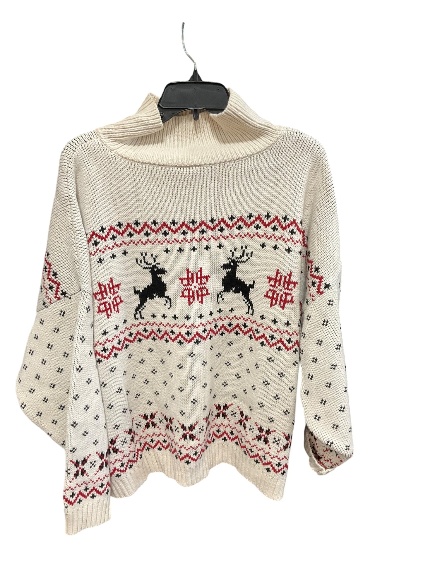 Sweater By Torrid In Cream & Red, Size: 1x