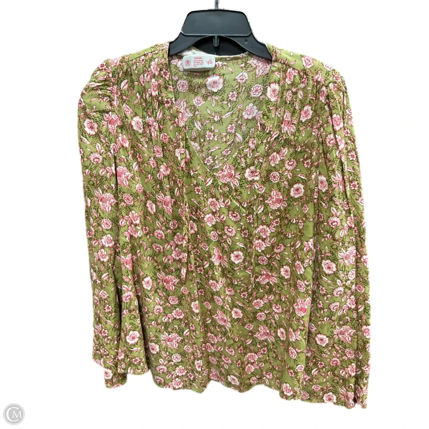 Top Long Sleeve By Jessica Simpson In Green & Pink, Size: S