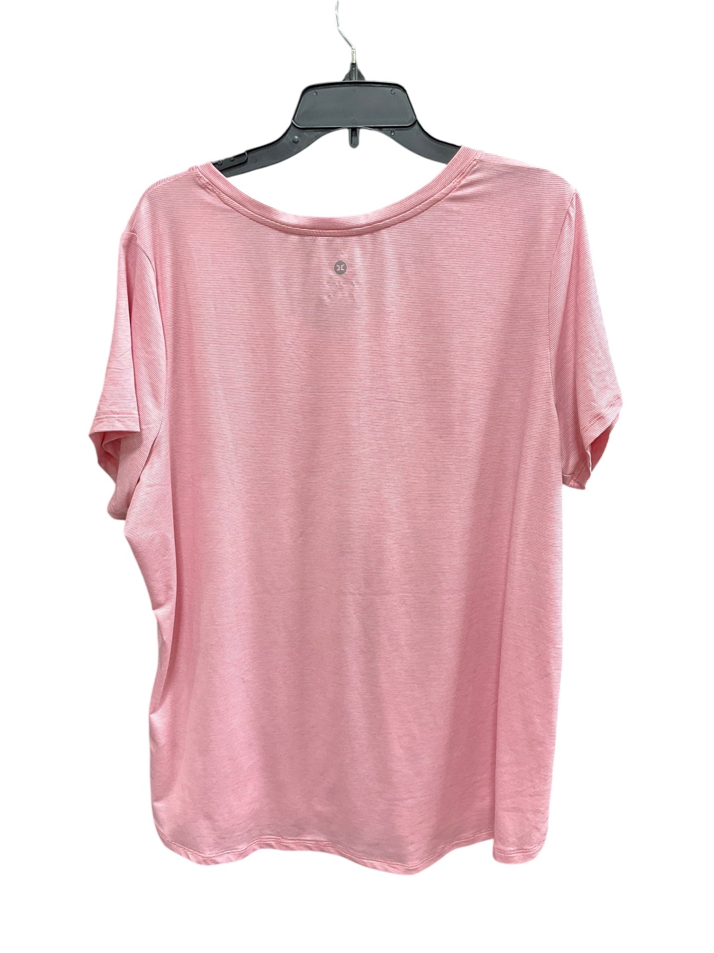 Athletic Top Short Sleeve By Rbx In Pink, Size: 1x