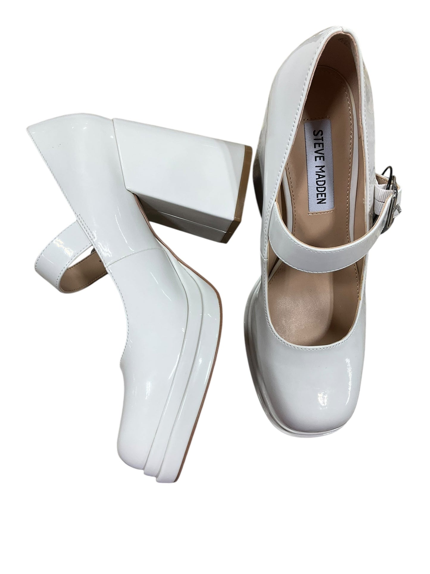 Shoes Heels Block By Steve Madden In Cream, Size: 7