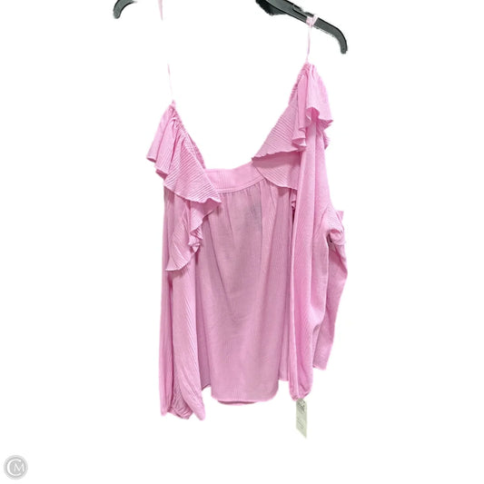 Top Long Sleeve By Clothes Mentor In Pink, Size: 1x