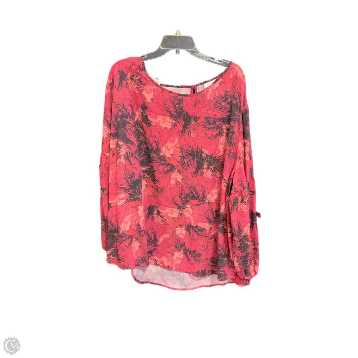 Top Long Sleeve By Ava & Viv In Pink & Red, Size: 4x