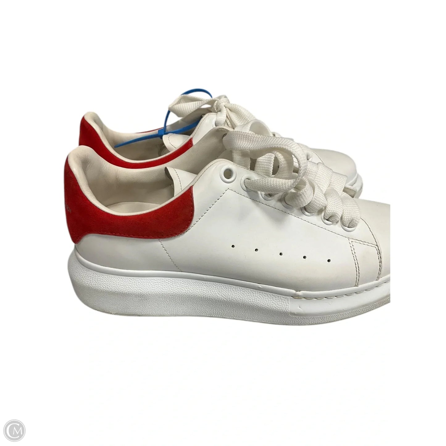 Shoes Luxury Designer By Alexander Mcqueen In Red & White, Size: 8.5