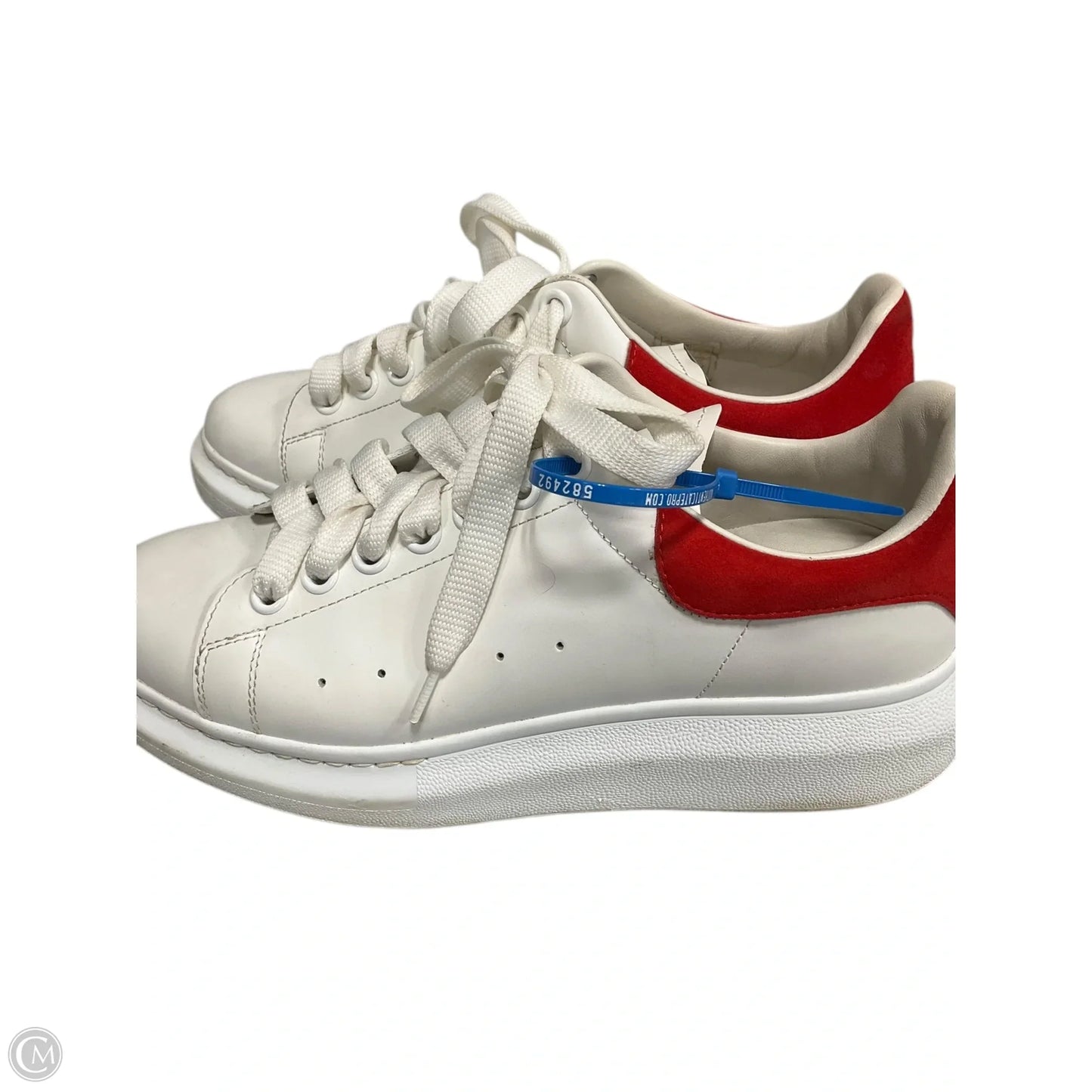Shoes Luxury Designer By Alexander Mcqueen In Red & White, Size: 8.5
