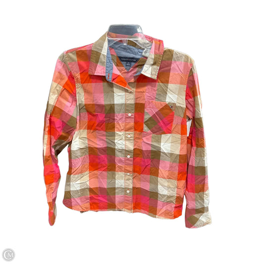 Blouse Long Sleeve By Tommy Hilfiger In Orange & Pink, Size: M