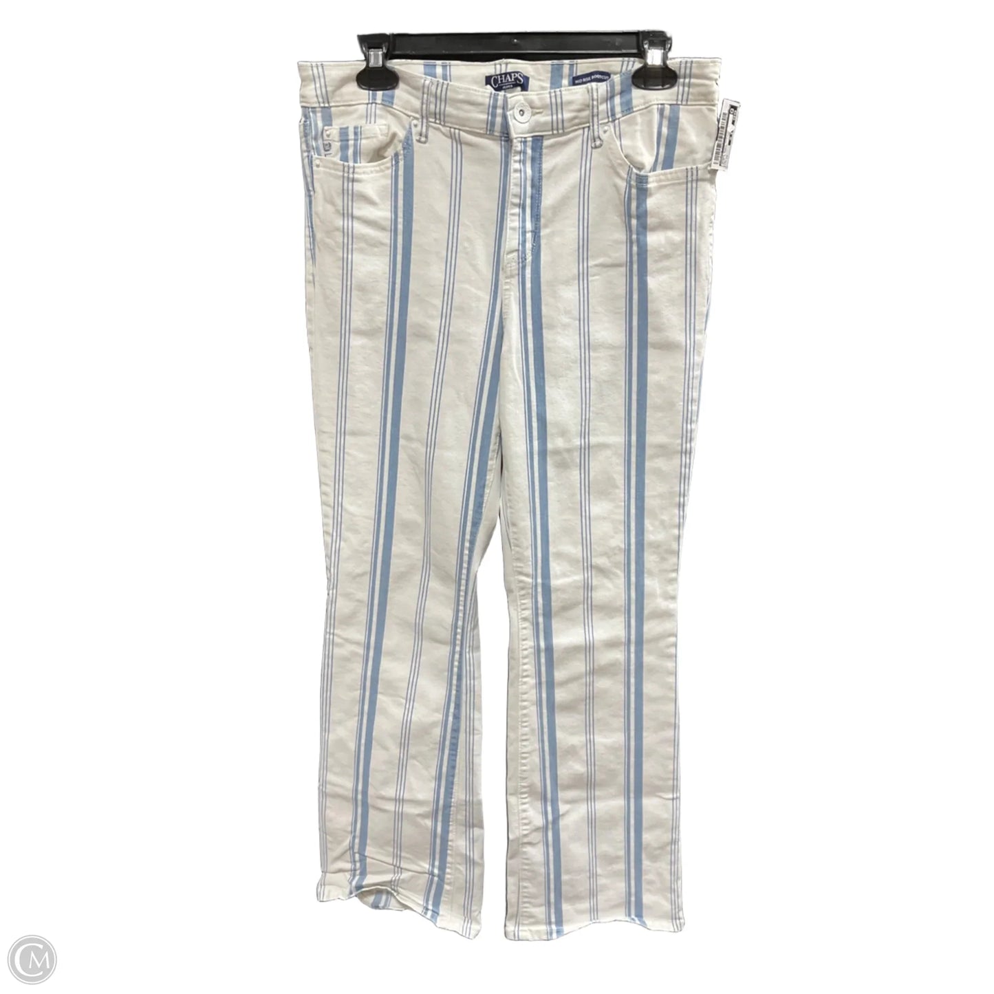 Jeans Boot Cut By Chaps In Blue & Cream, Size: 12