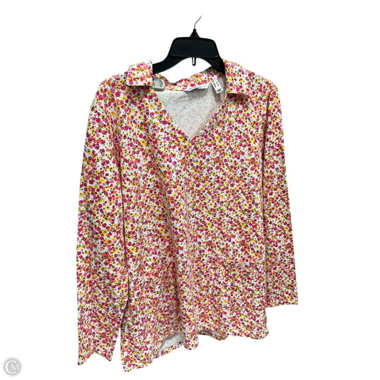 Top Long Sleeve By Isaac Mizrahi Live Qvc In Floral Print, Size: L