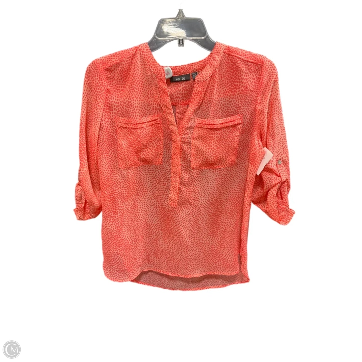 Top 3/4 Sleeve By Apt 9 In Orange, Size: Xs
