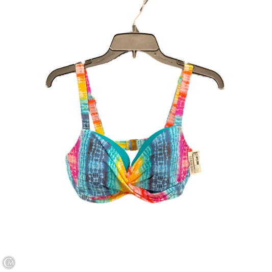 Swimsuit Top By Bleu In Rainbow Print, Size: Xl