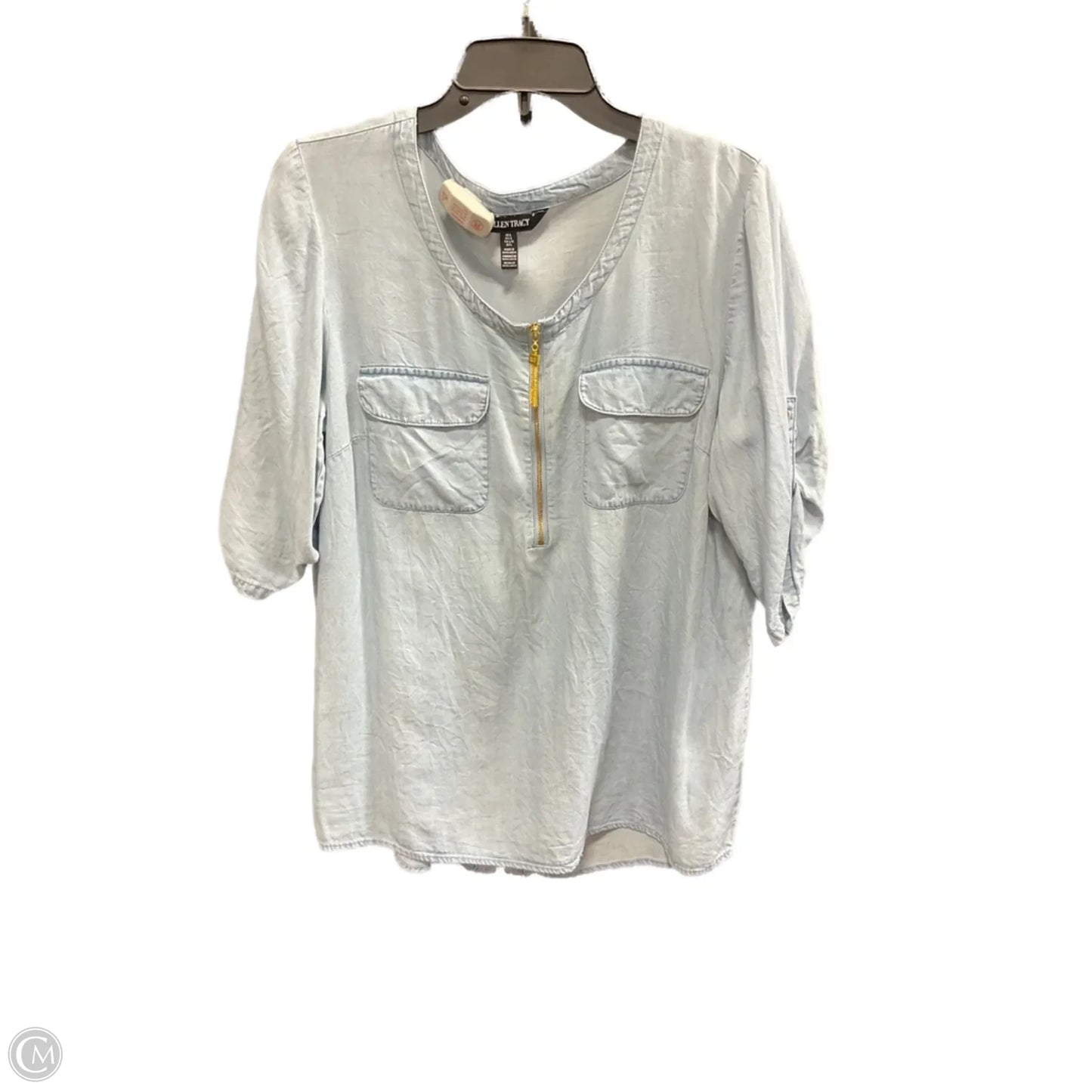 Top 3/4 Sleeve By Ellen Tracy In Blue, Size: L