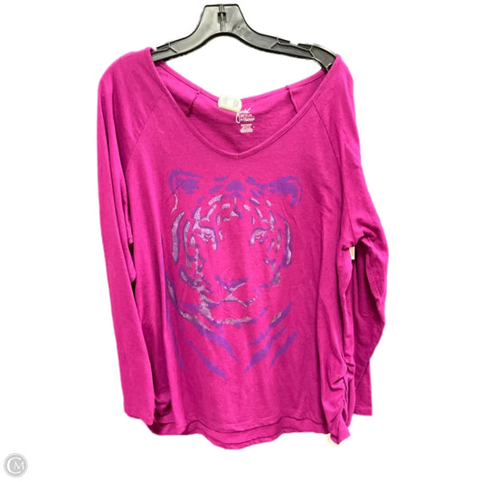 Top Long Sleeve By Just My Size In Pink, Size: 3x