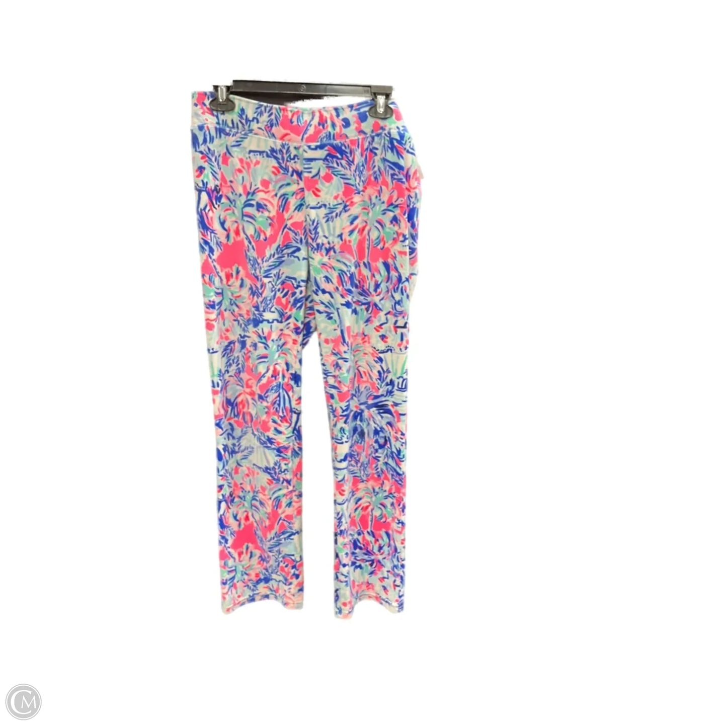 Pants Designer By Lilly Pulitzer In Green & Pink, Size: L