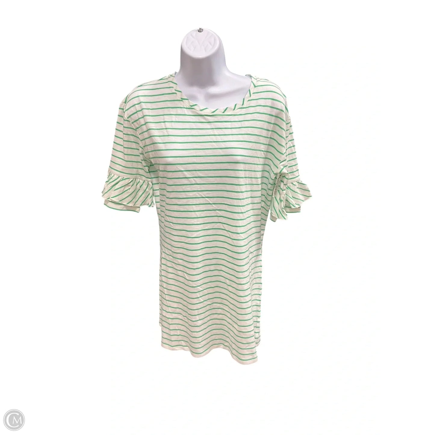 Top Short Sleeve By Matilda Jane In Green & White, Size: S