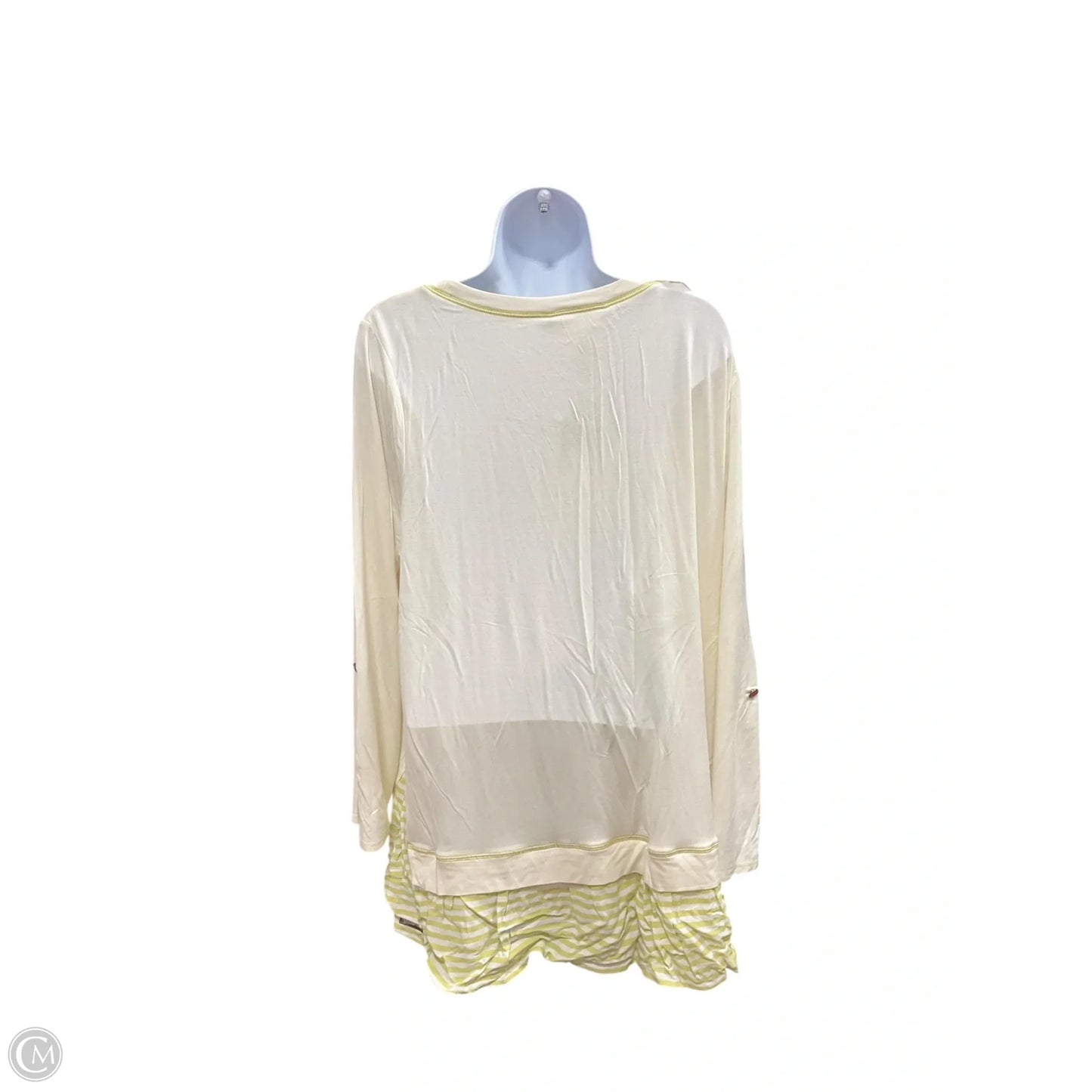 Top Long Sleeve By Matilda Jane In Cream & Green, Size: Xl