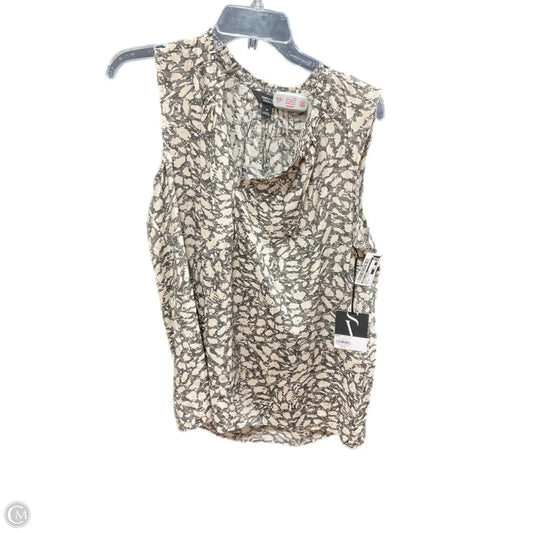 Top Sleeveless By Simply Vera In Brown & Cream, Size: M
