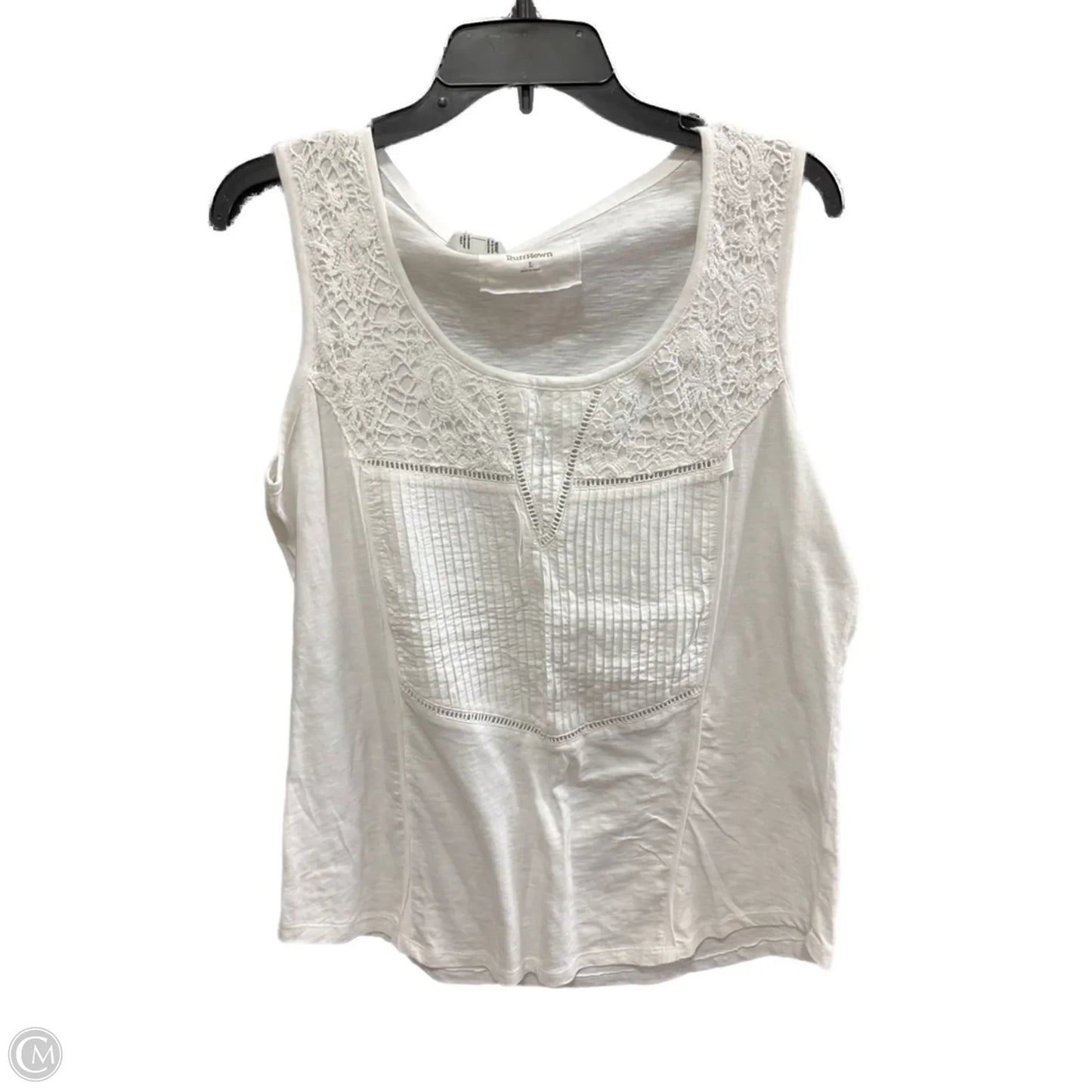 Top Short Sleeve By Ruff Hewn In White, Size: L