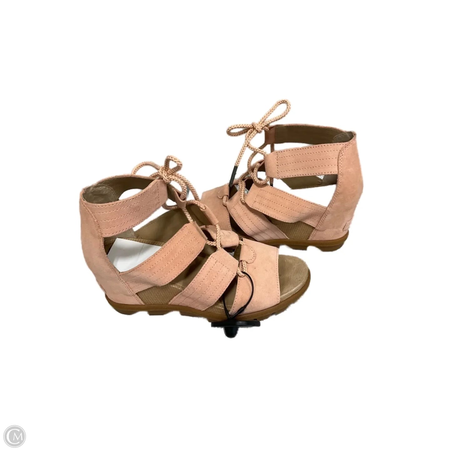 Sandals Heels Wedge By Sorel In Peach, Size: 8.5