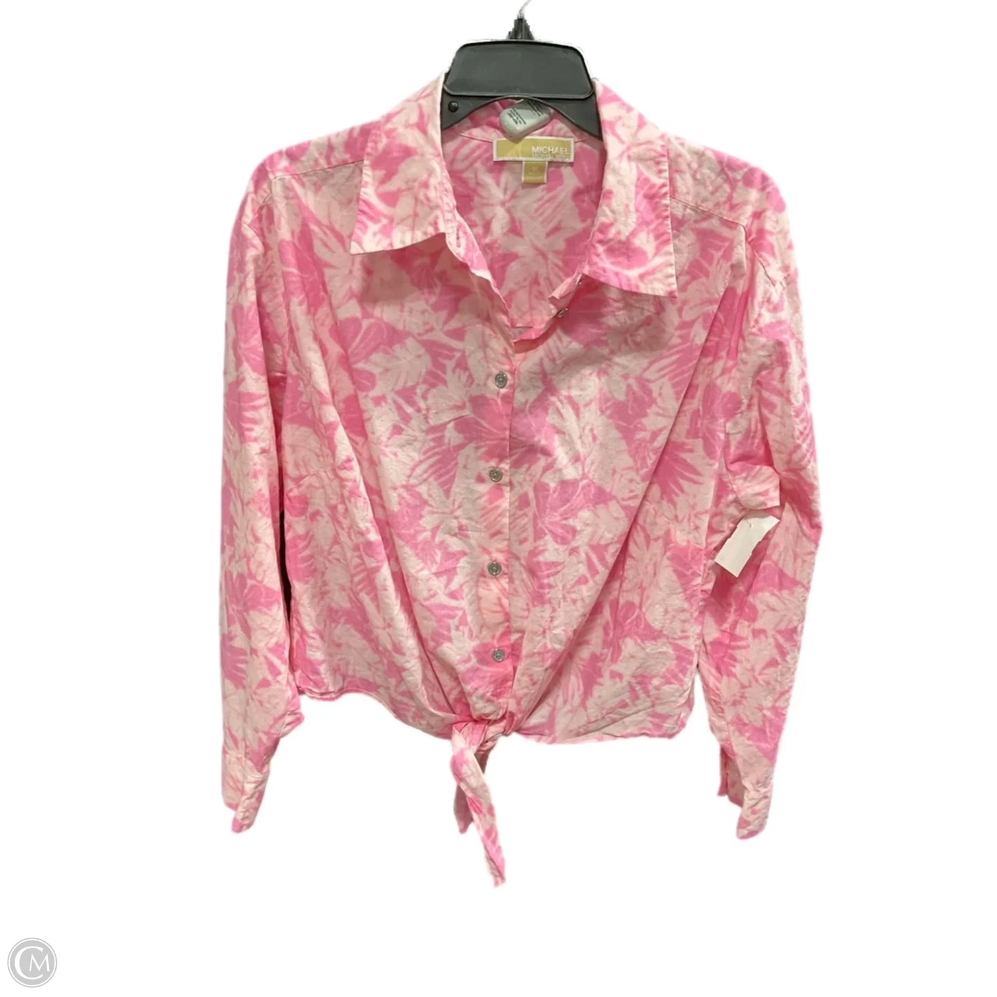 Blouse Long Sleeve By Michael By Michael Kors In Pink, Size: 1x