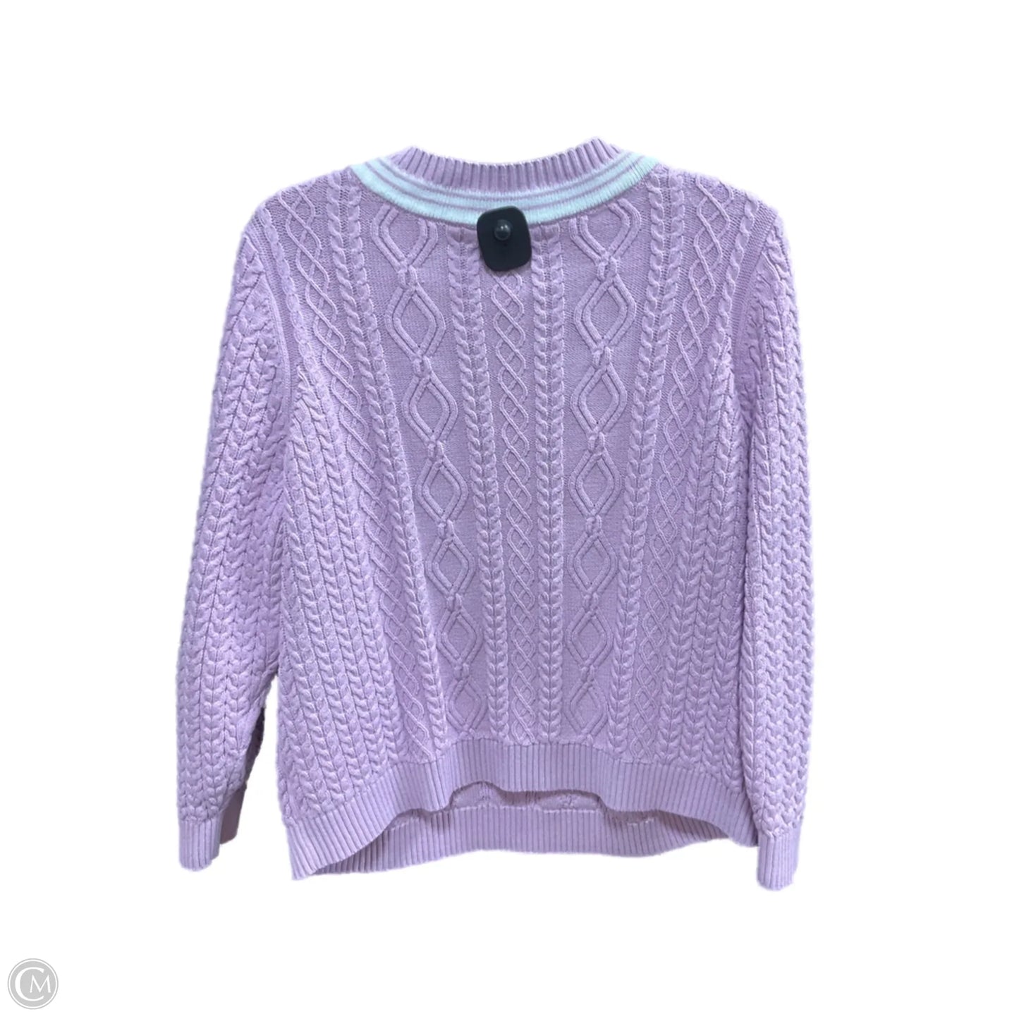 Sweater By Lands End In Purple & White, Size: 2x