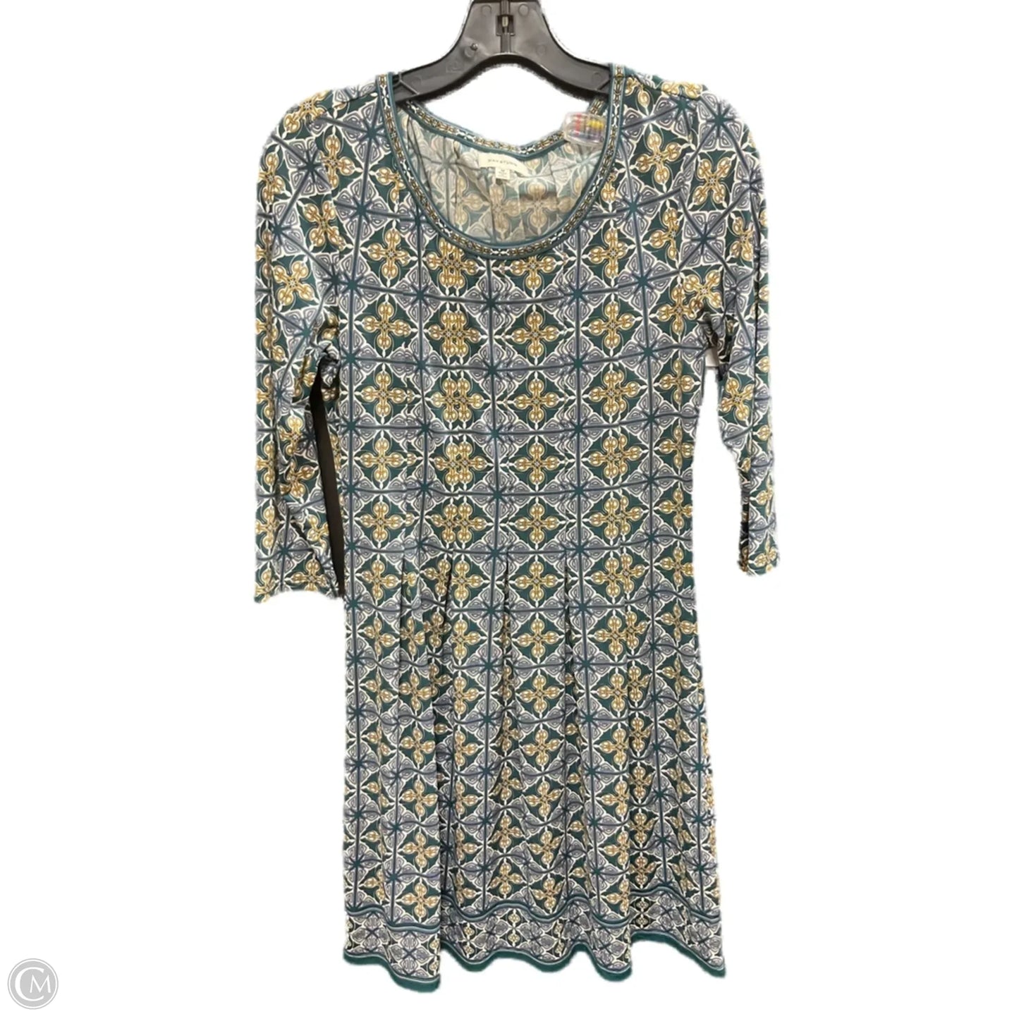 Dress Casual Midi By Max Studio In Gold & Green, Size: M