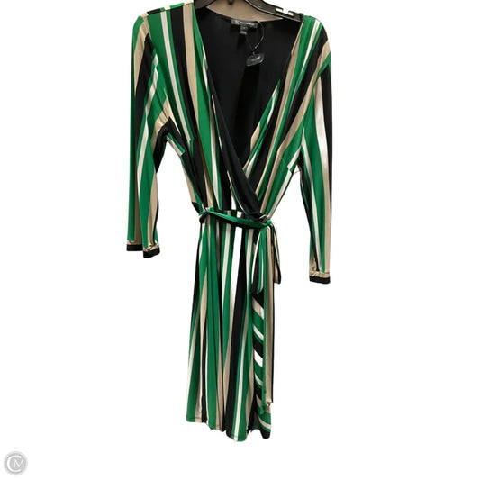 Dress Casual Midi By Inc In Green & Tan, Size: L