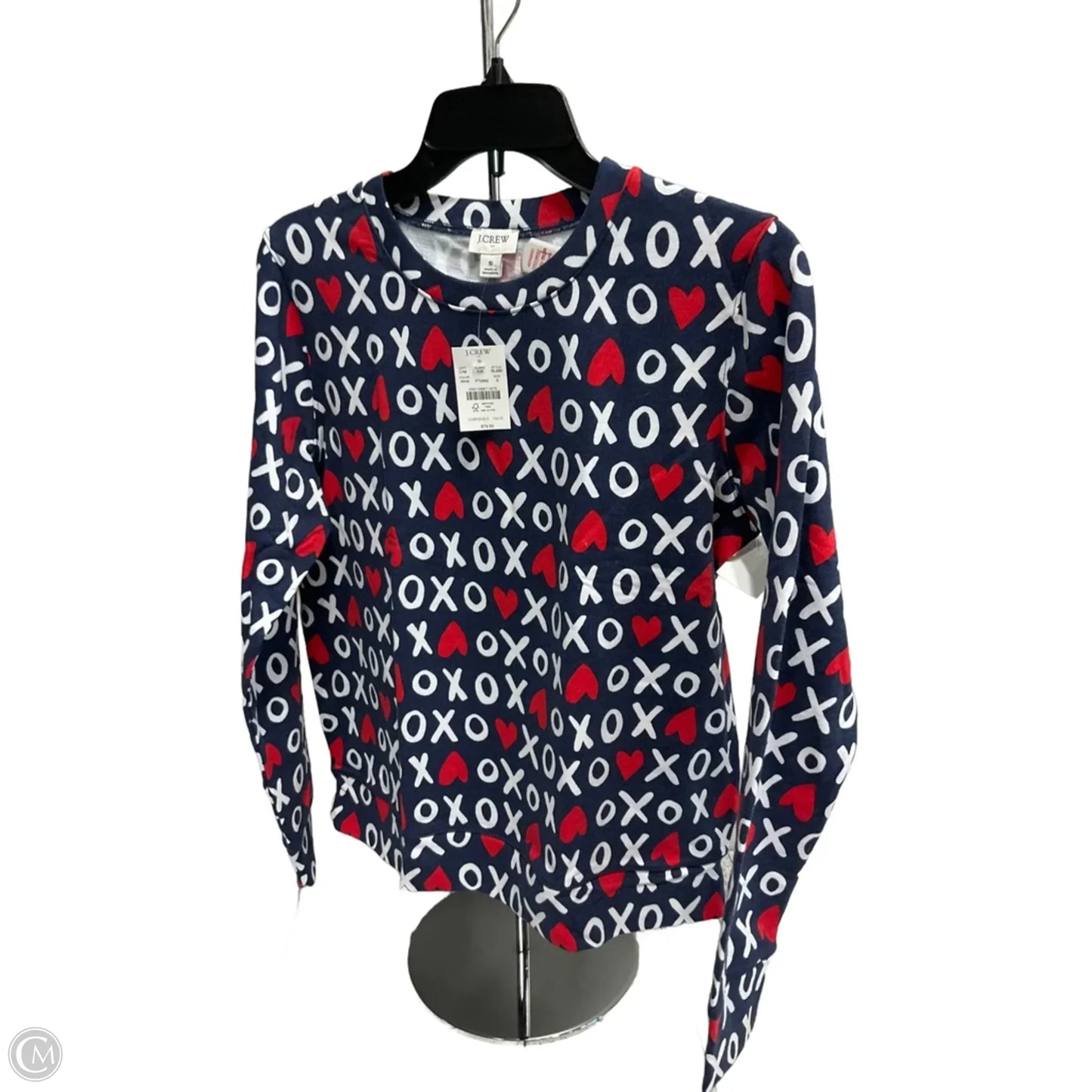 Top Long Sleeve By J. Crew In Blue & Red, Size: S