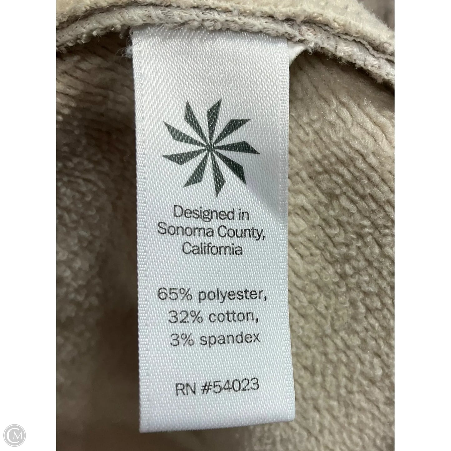 Athletic Top Long Sleeve Collar By Athleta In Beige, Size: S