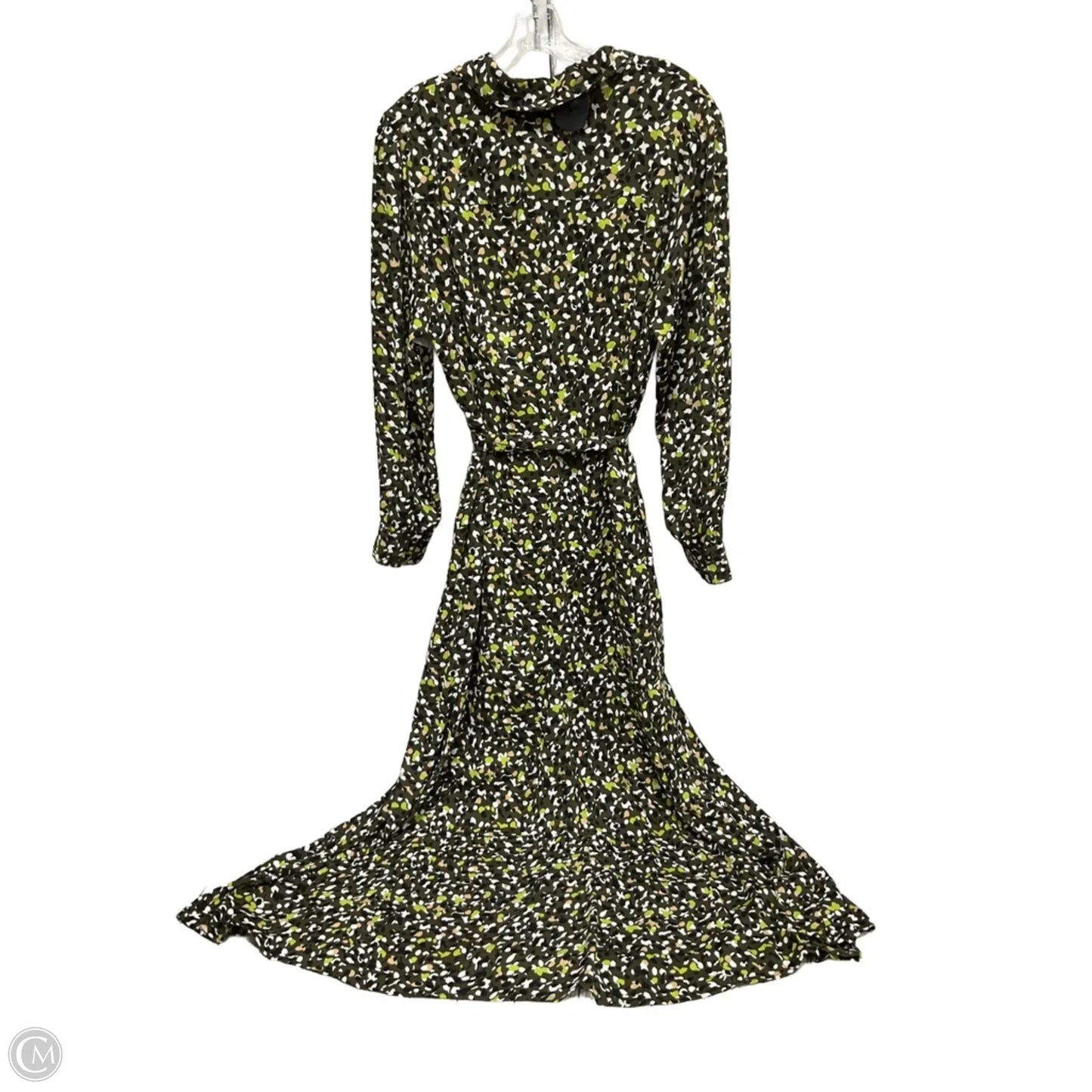 Dress Casual Midi By Chicos In Black & Green, Size: 12