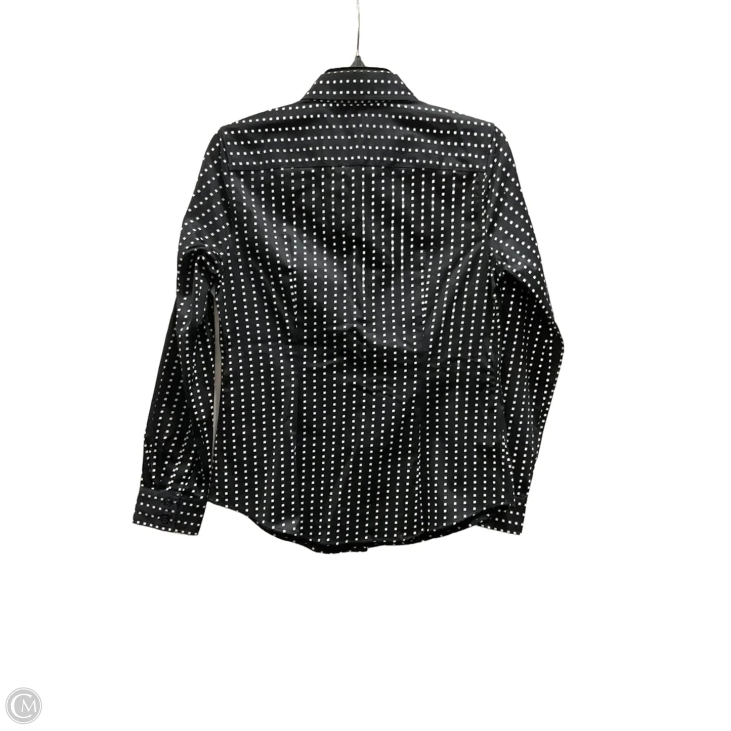 Blouse Long Sleeve By Banana Republic In Black & White, Size: 4