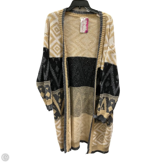 Sweater Cardigan By Clothes Mentor In Grey & Tan, Size: M