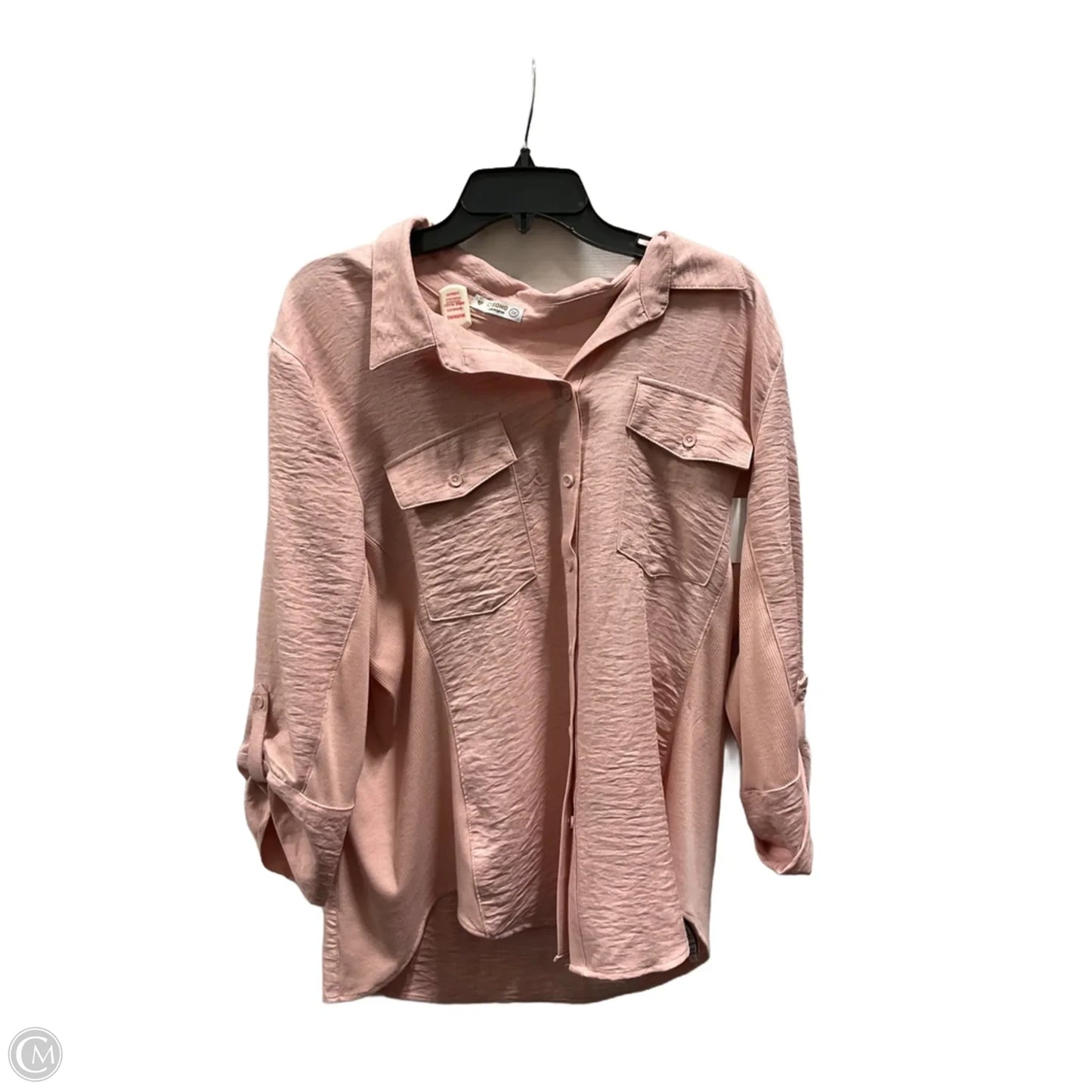 Blouse 3/4 Sleeve By Ci Sono In Pink, Size: 1x