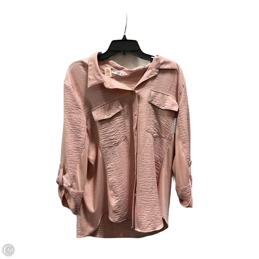 Blouse 3/4 Sleeve By Ci Sono In Pink, Size: 1x