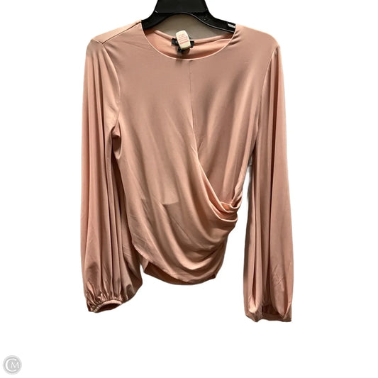 Top Long Sleeve By Express In Peach, Size: M