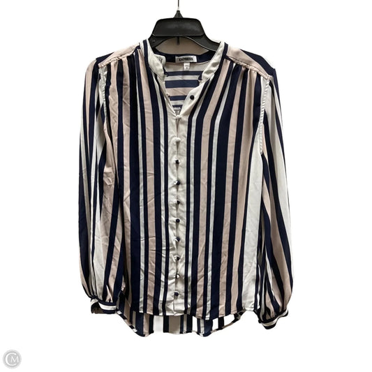 Top Long Sleeve By Express In Striped Pattern, Size: M