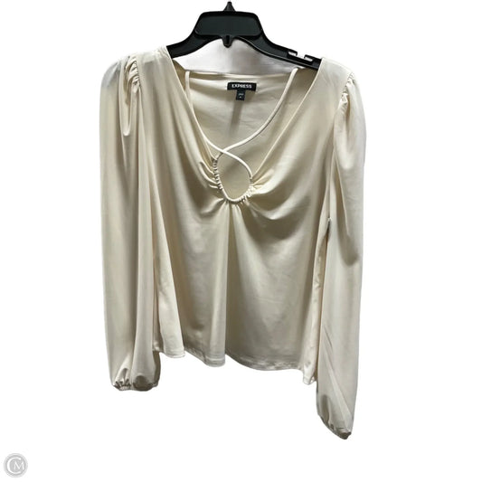 Top Long Sleeve By Express In Cream, Size: M