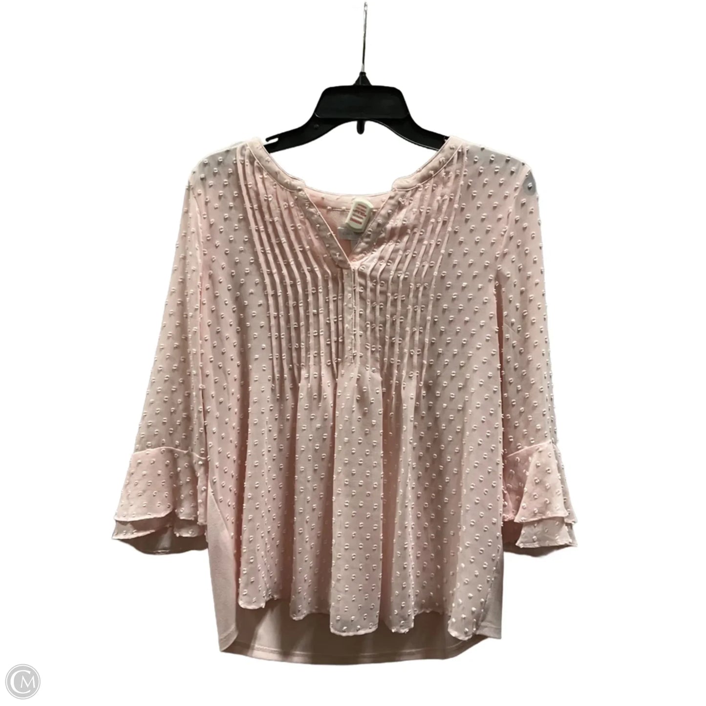 Top Long Sleeve By Charter Club In Pink, Size: L