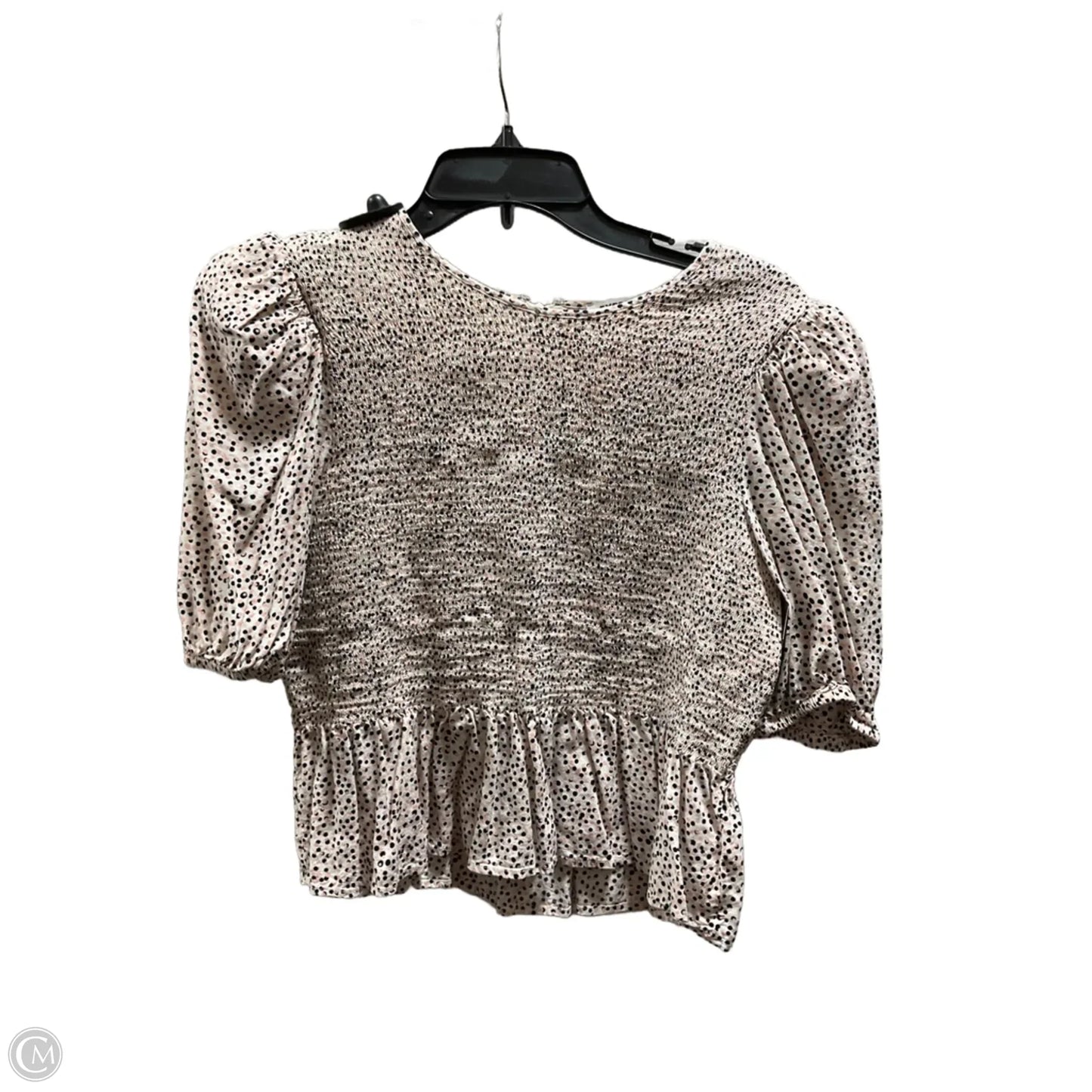 Top Short Sleeve By Express In Black & Pink, Size: M