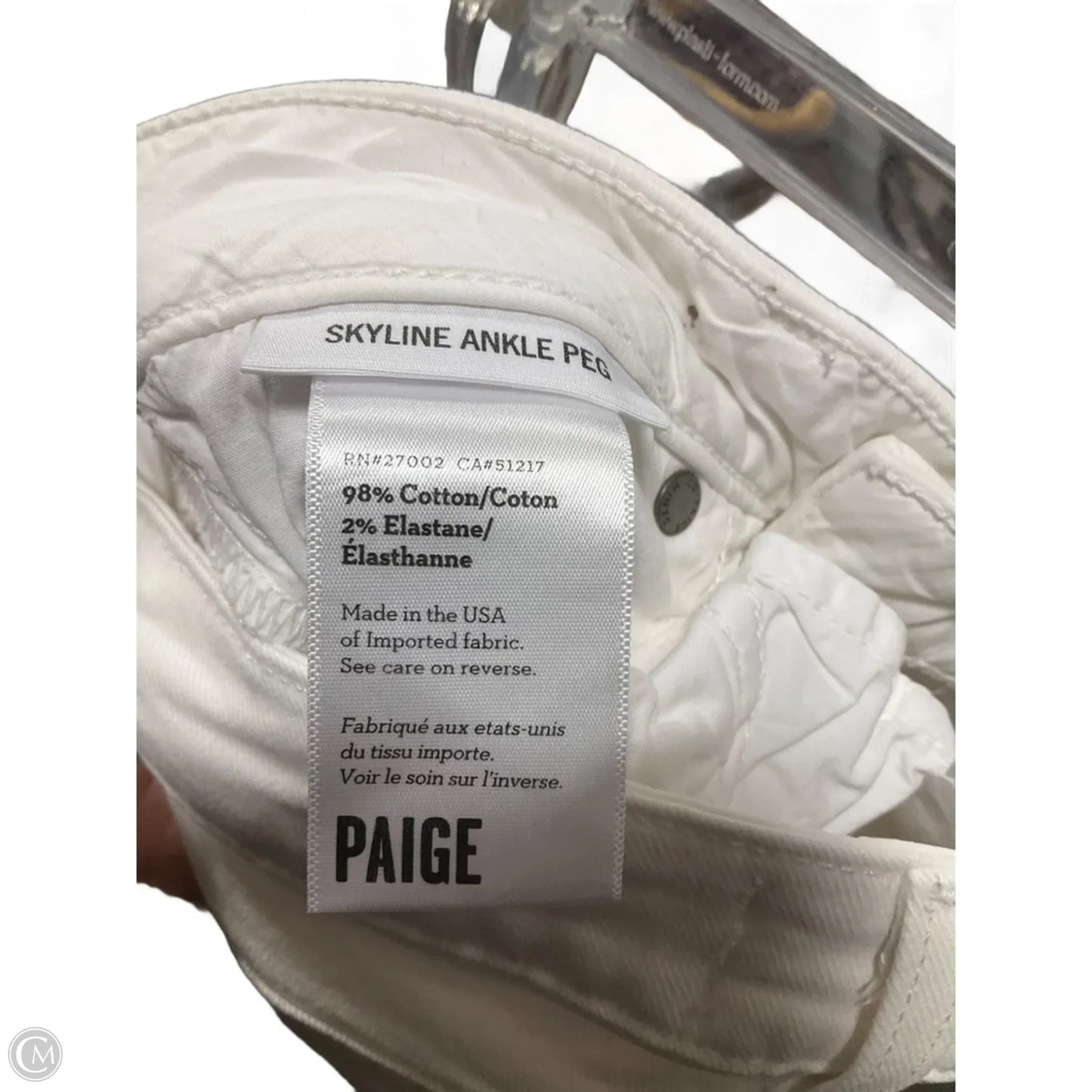 Jeans Skinny By Paige In White, Size: 4