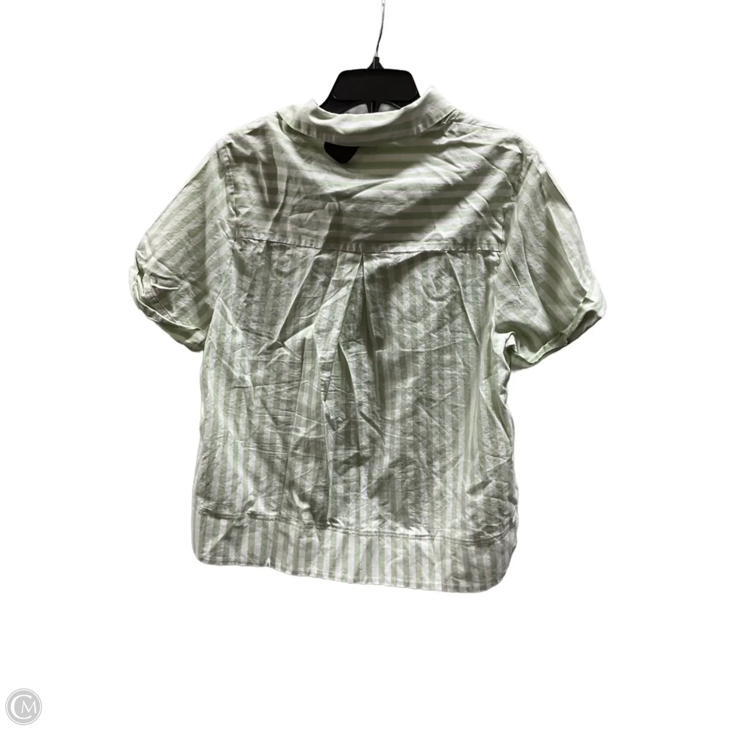 Top Short Sleeve By Top Shop In Green & White, Size: Xs