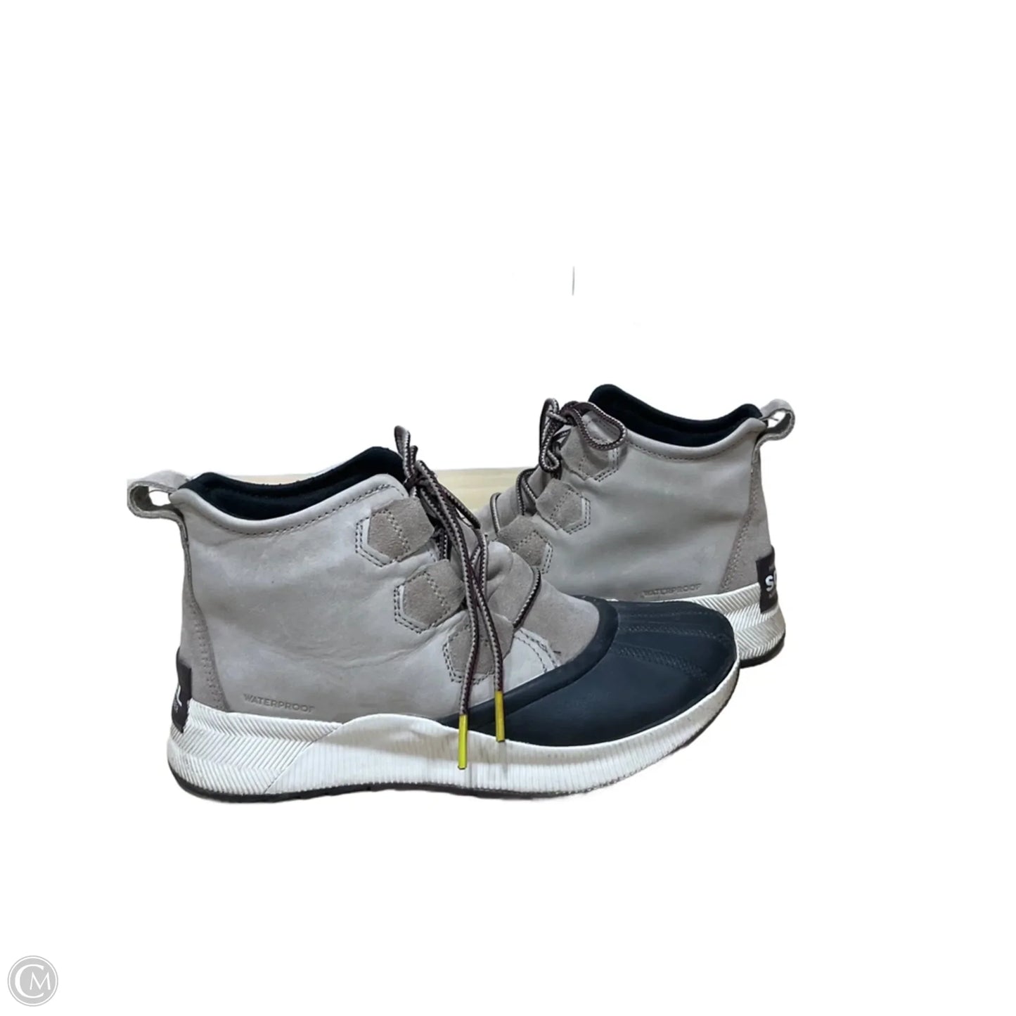 Boots Ankle Flats By Sorel In Black & Cream, Size: 8.5