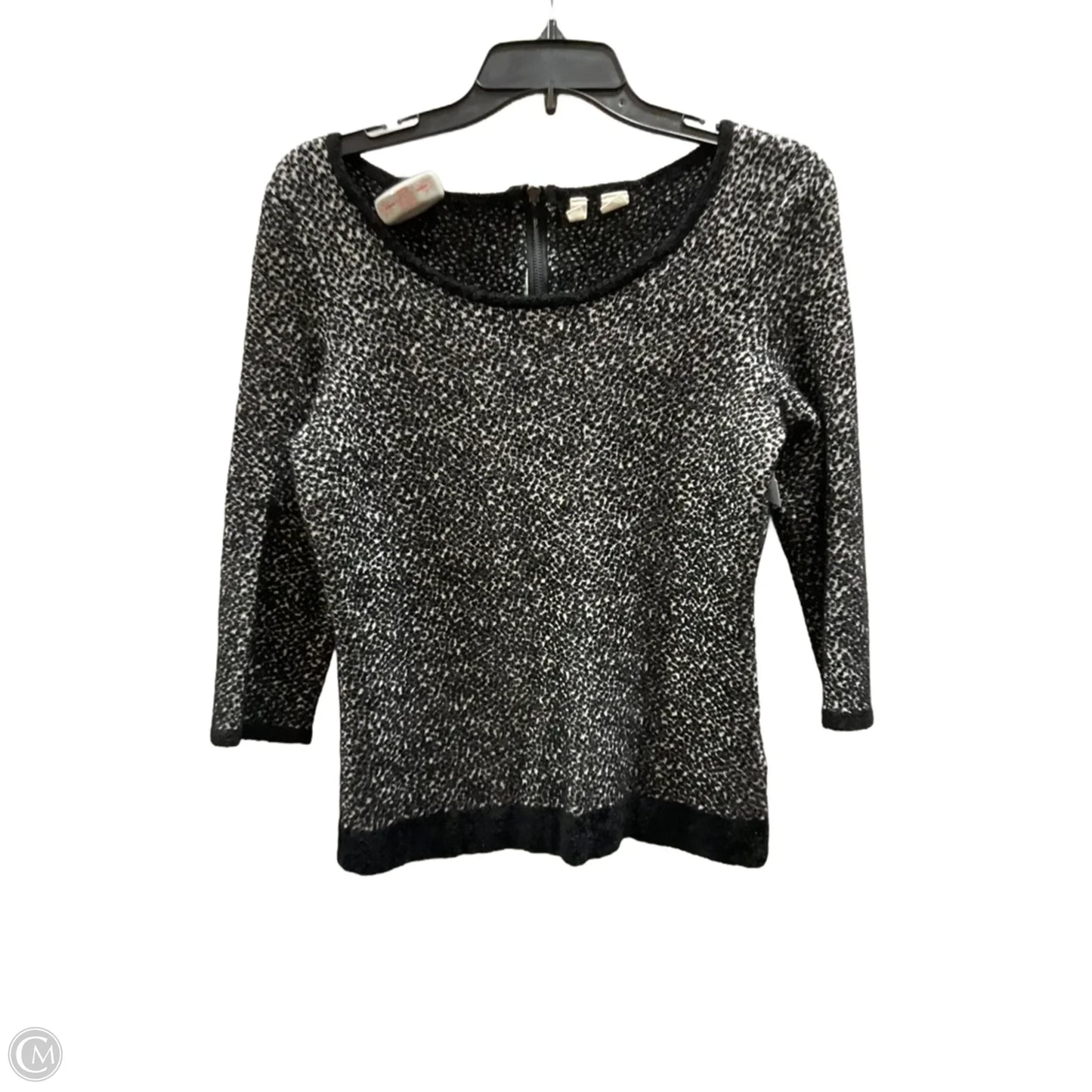 Top 3/4 Sleeve By Moth In Black & Cream, Size: M