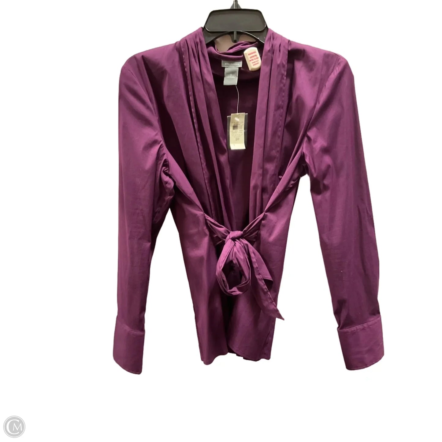 Top Long Sleeve By Ann Taylor In Purple, Size: 10