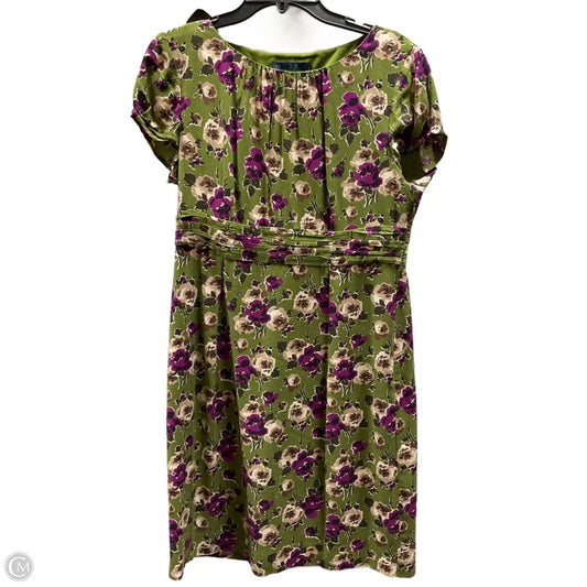 Dress Casual Midi By Boden In Green & Purple, Size: 14