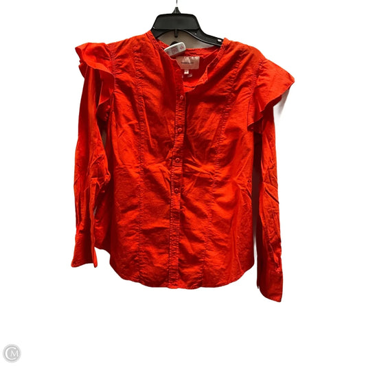 Top Long Sleeve By Current Elliott In Orange, Size: S