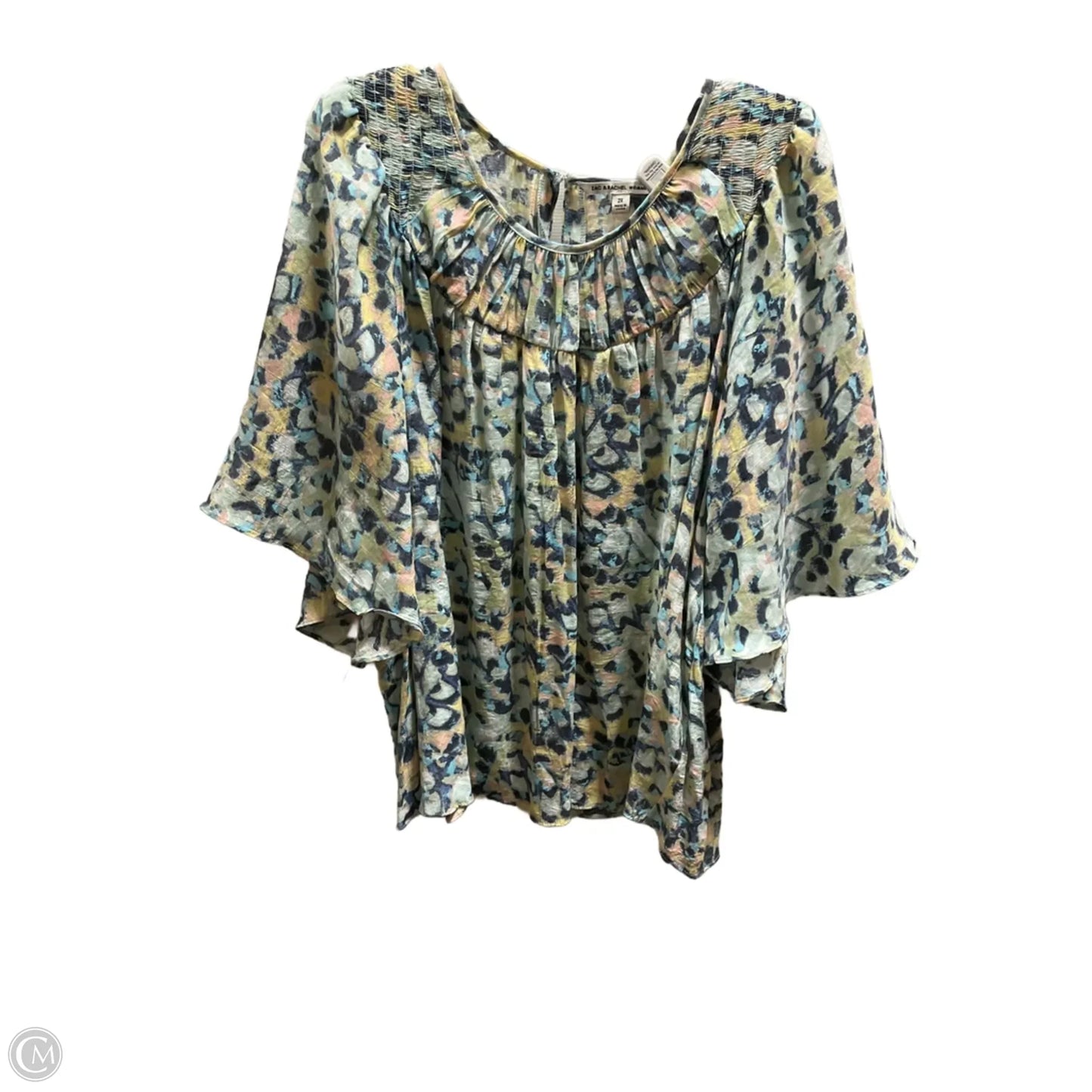 Top 3/4 Sleeve By Zac And Rachel In Green & Orange, Size: 2x