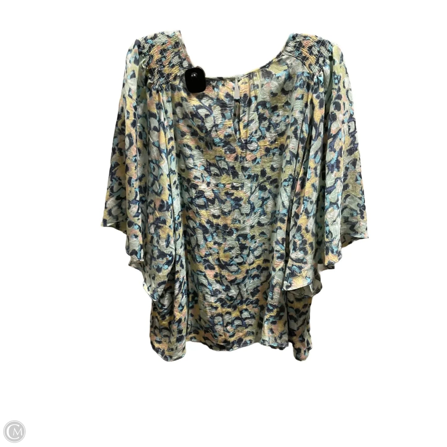 Top 3/4 Sleeve By Zac And Rachel In Green & Orange, Size: 2x