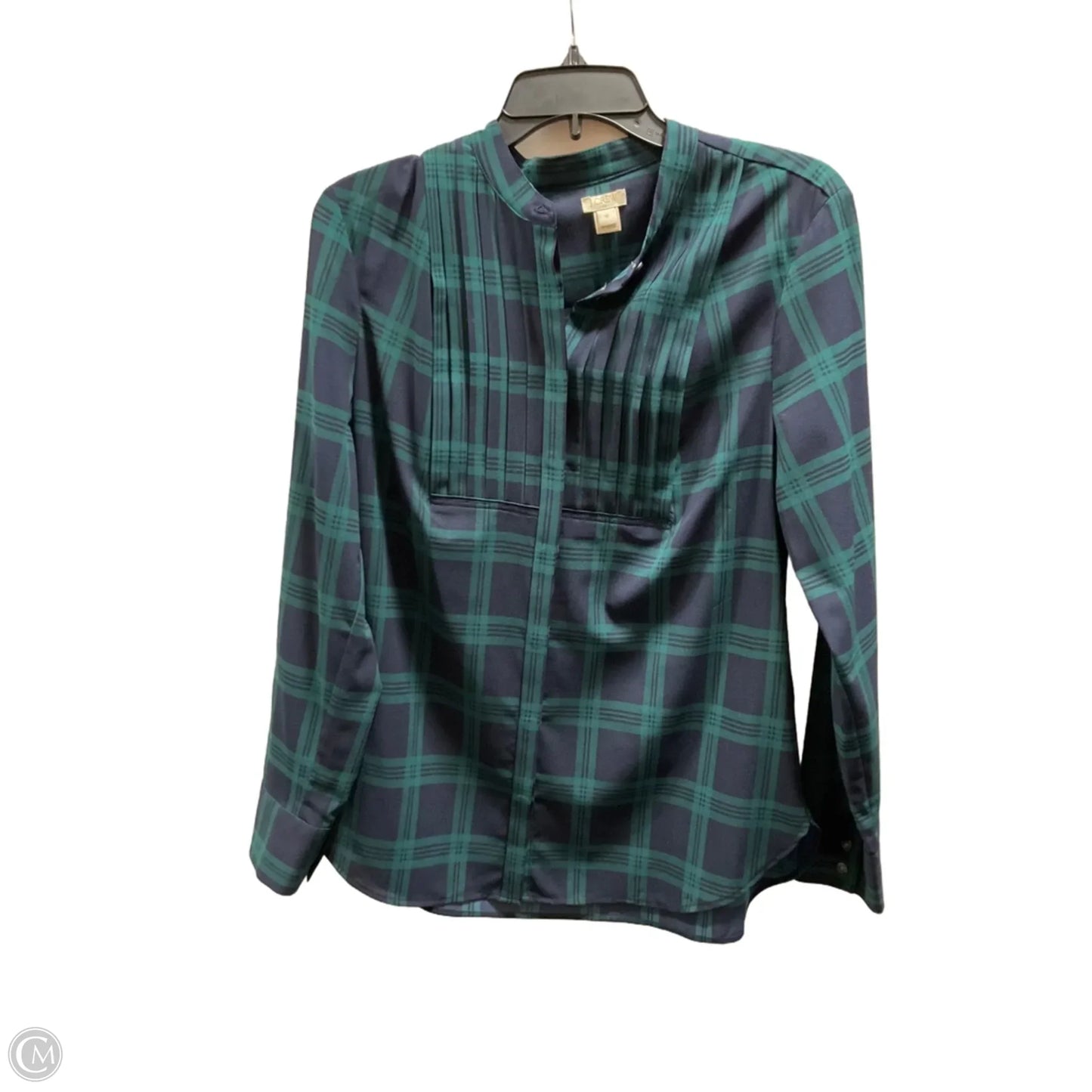 Top Long Sleeve By J. Crew In Blue & Green, Size: M