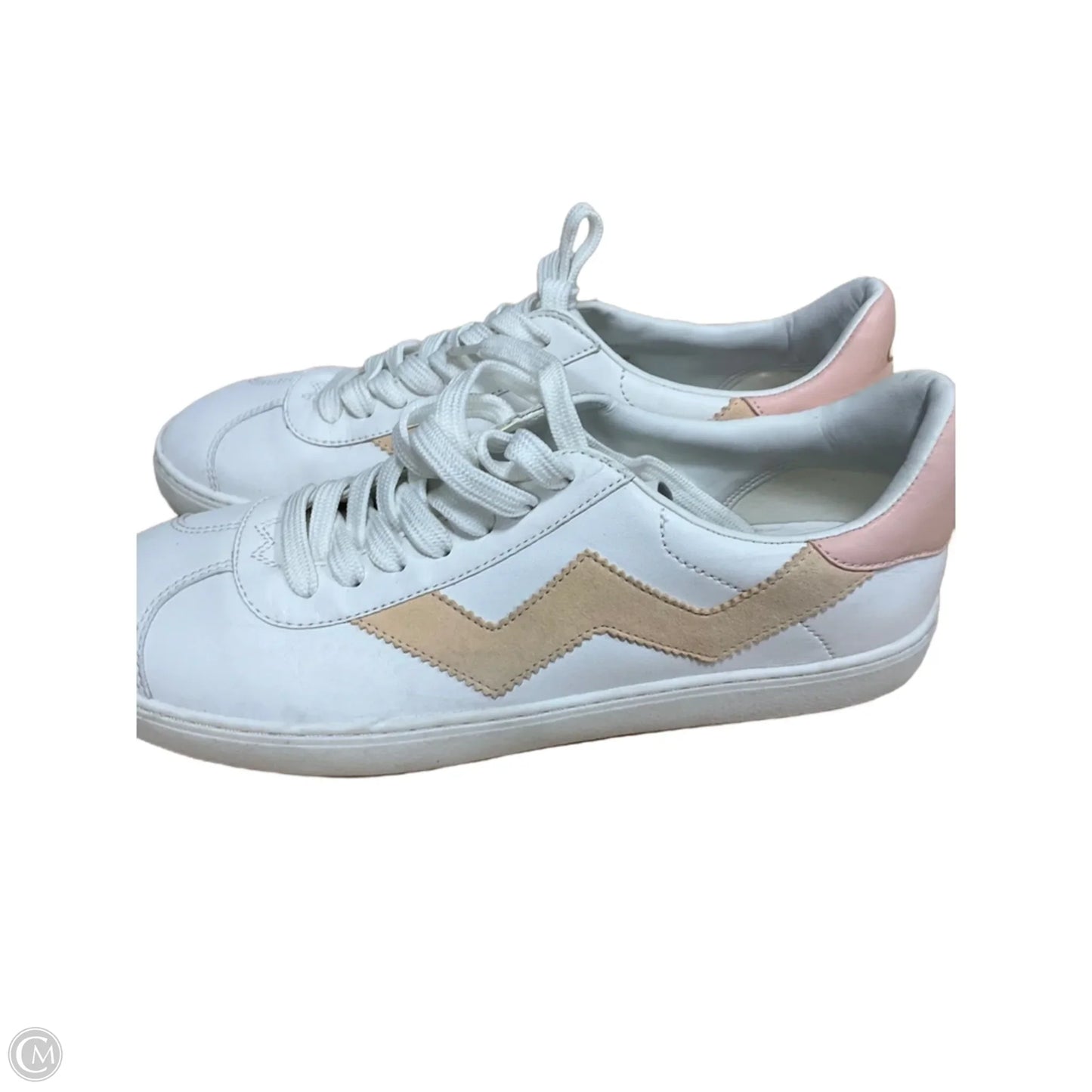 Shoes Designer By Stuart Weitzman In Pink & White, Size: 7.5