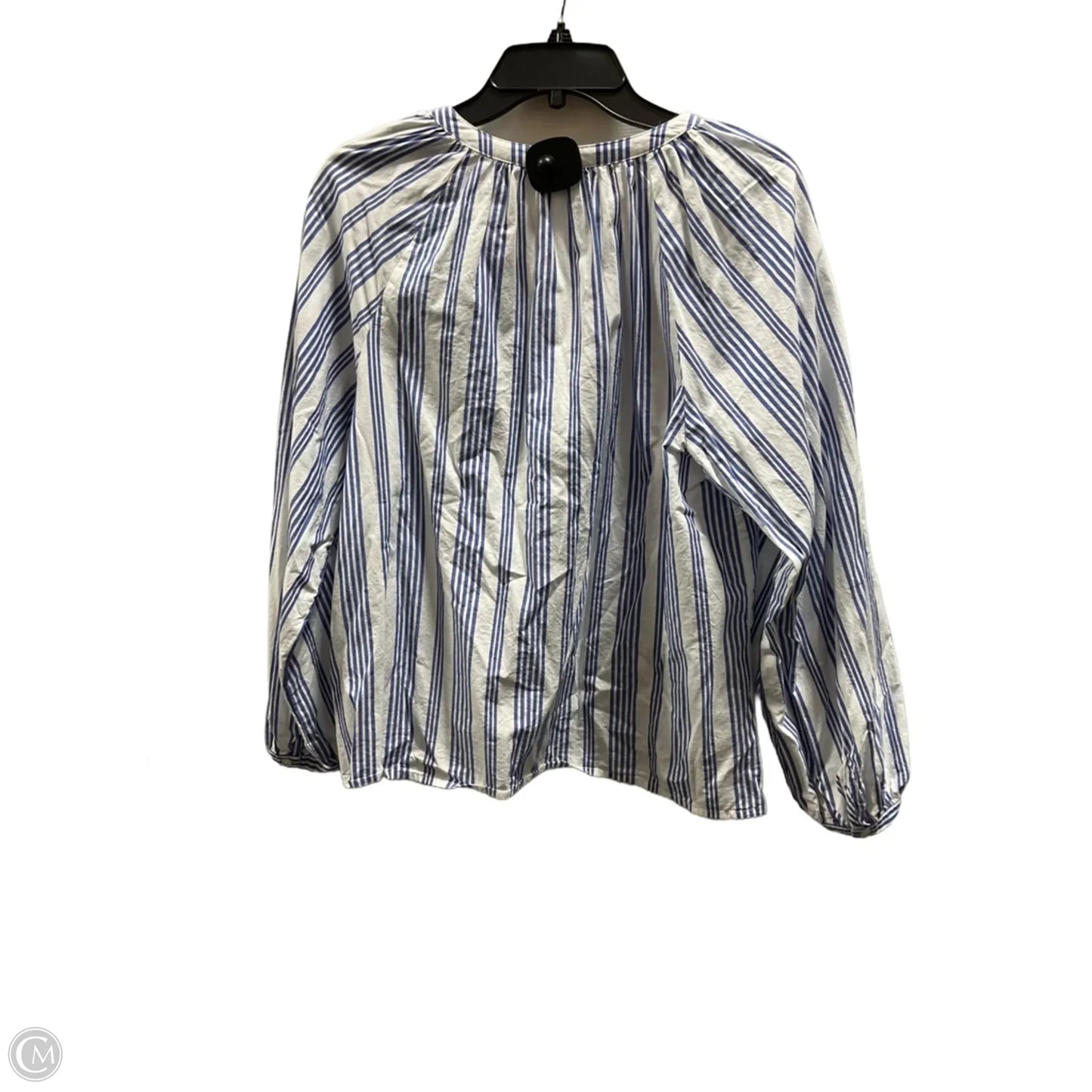 Top Long Sleeve By Old Navy In Blue & White, Size: M