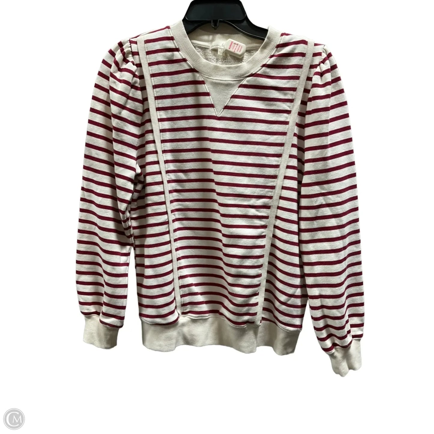 Sweatshirt Crewneck By Nine Britton In Red & White, Size: S